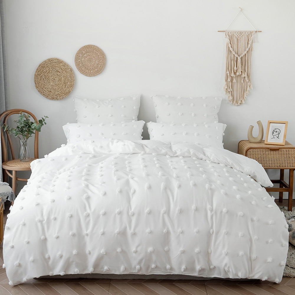 Cross-Border Manufacturer Solid Color Bedding Set (3 Pieces)